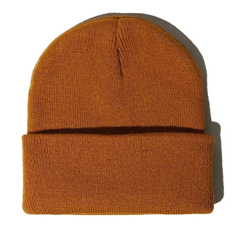 20 Colors New Korean Wool Acrylic Knitted Caps Women Men Skullcap Autumn Winter Elastic Skullies Beanies Cap Wholesale