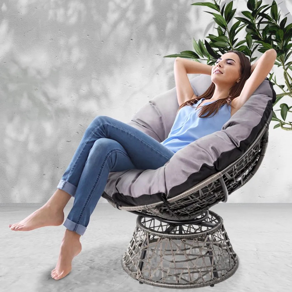 360° Rotatable Outdoor Papasan Chair, UV-Resistant, Gardeon