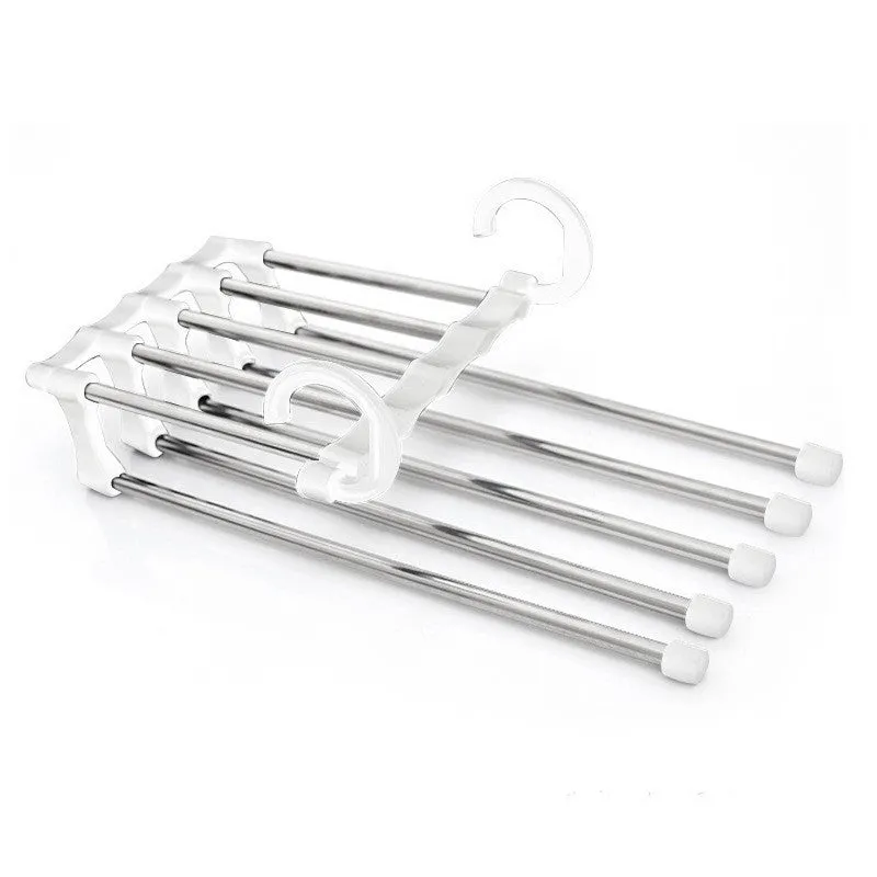 5 In 1 Wardrobe Hanger Multi-functional Clothes Hangers Pants Stainless Steel Magic Wardrobe Clothing Hangers For Clothes Rack