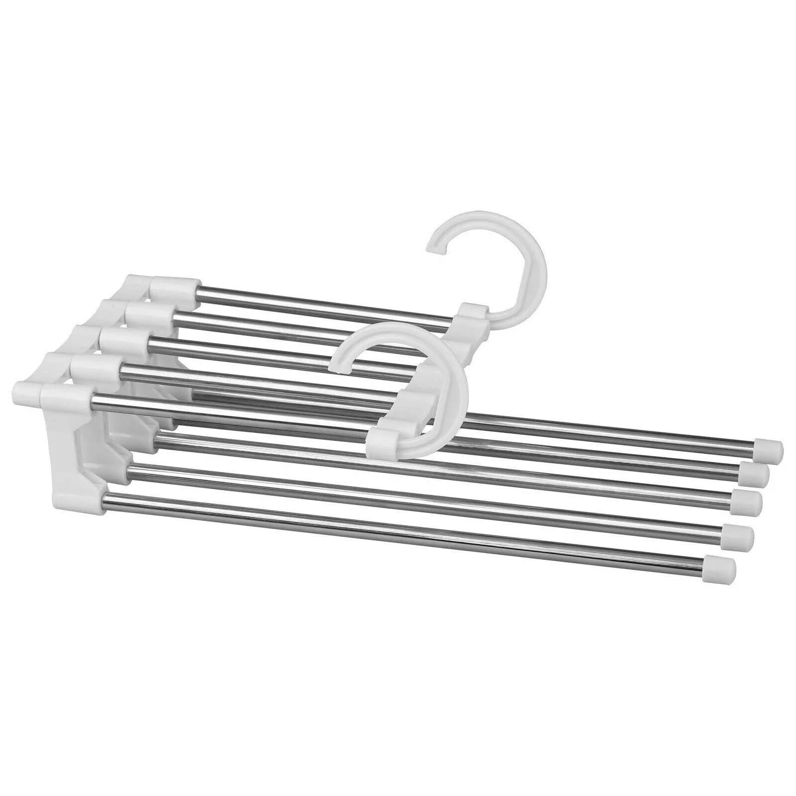 5 In1 Multi-functional Pants Rack Shelves Stainless Steel Wardrobe Magic Hanger