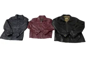 90s Vintage Leather Structure Jackets - 12 Pcs