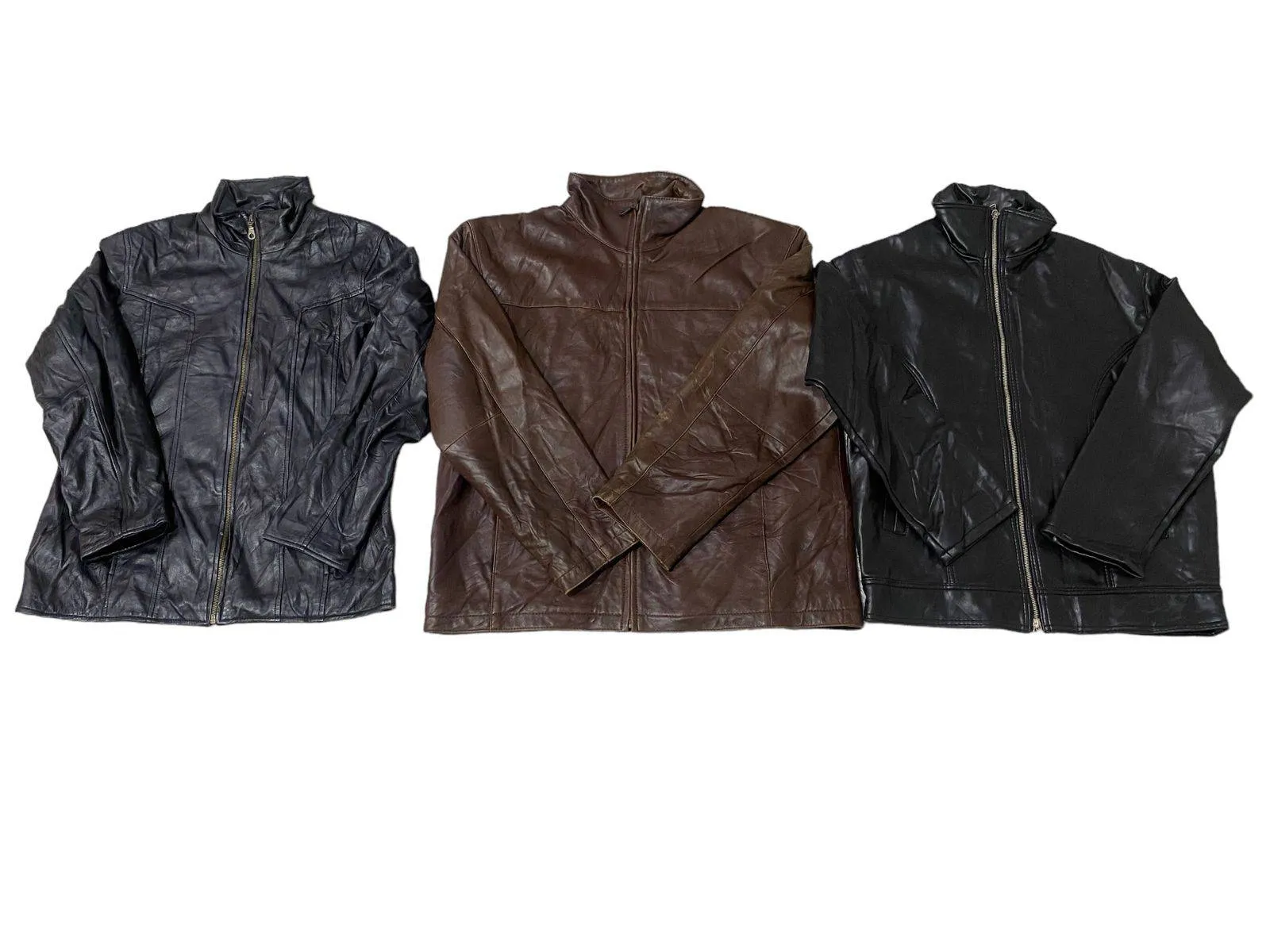 90s Vintage Leather Structure Jackets Mixed - 14 Pcs