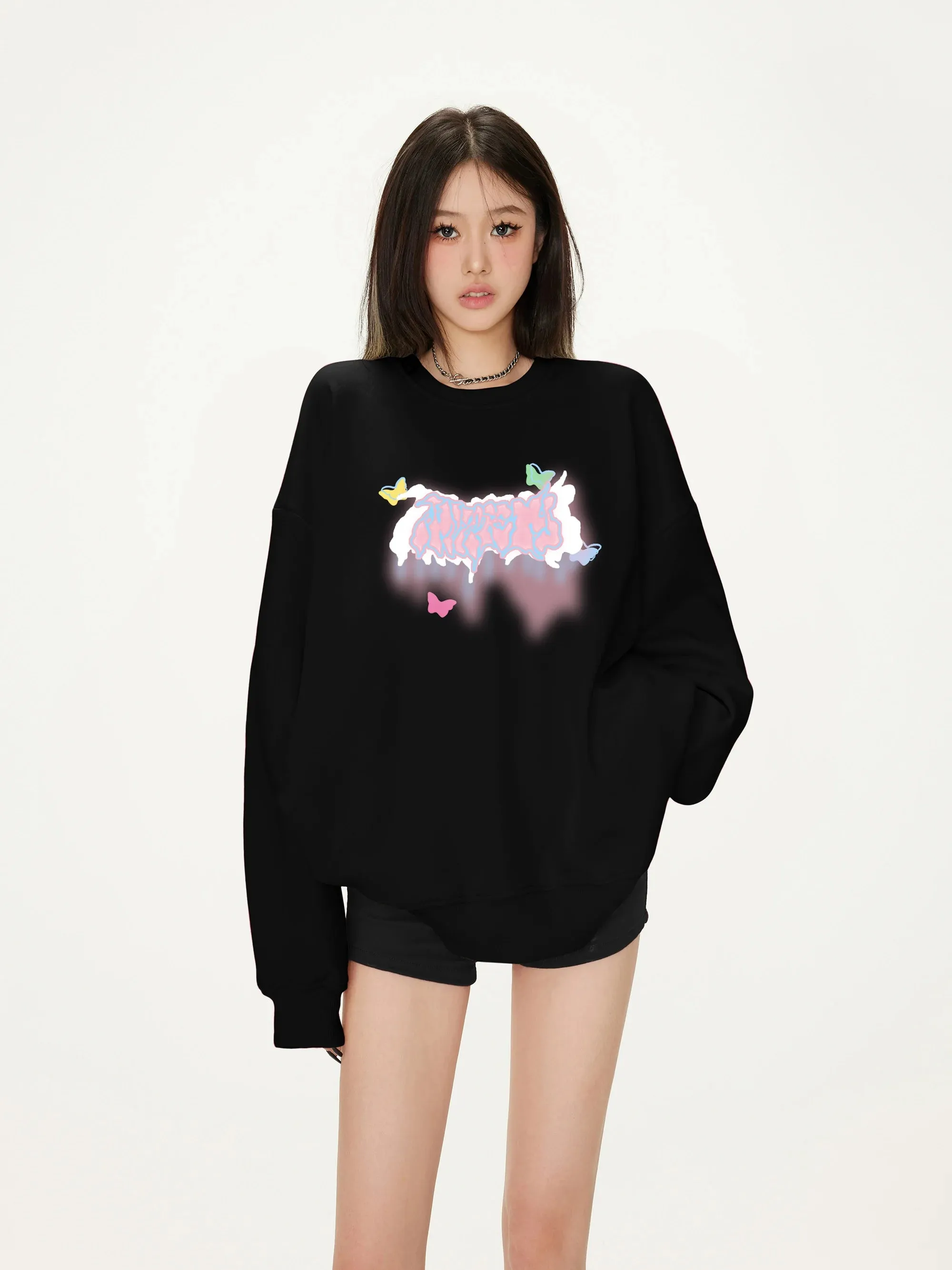 Aesthetic Cartoon Kawaii Loose Casual Y2K Harajuku Hoodie