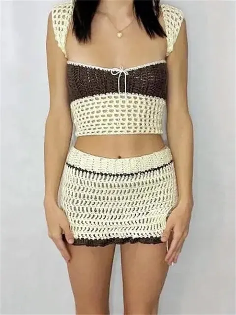 Aesthetic Knitted Two Piece Set