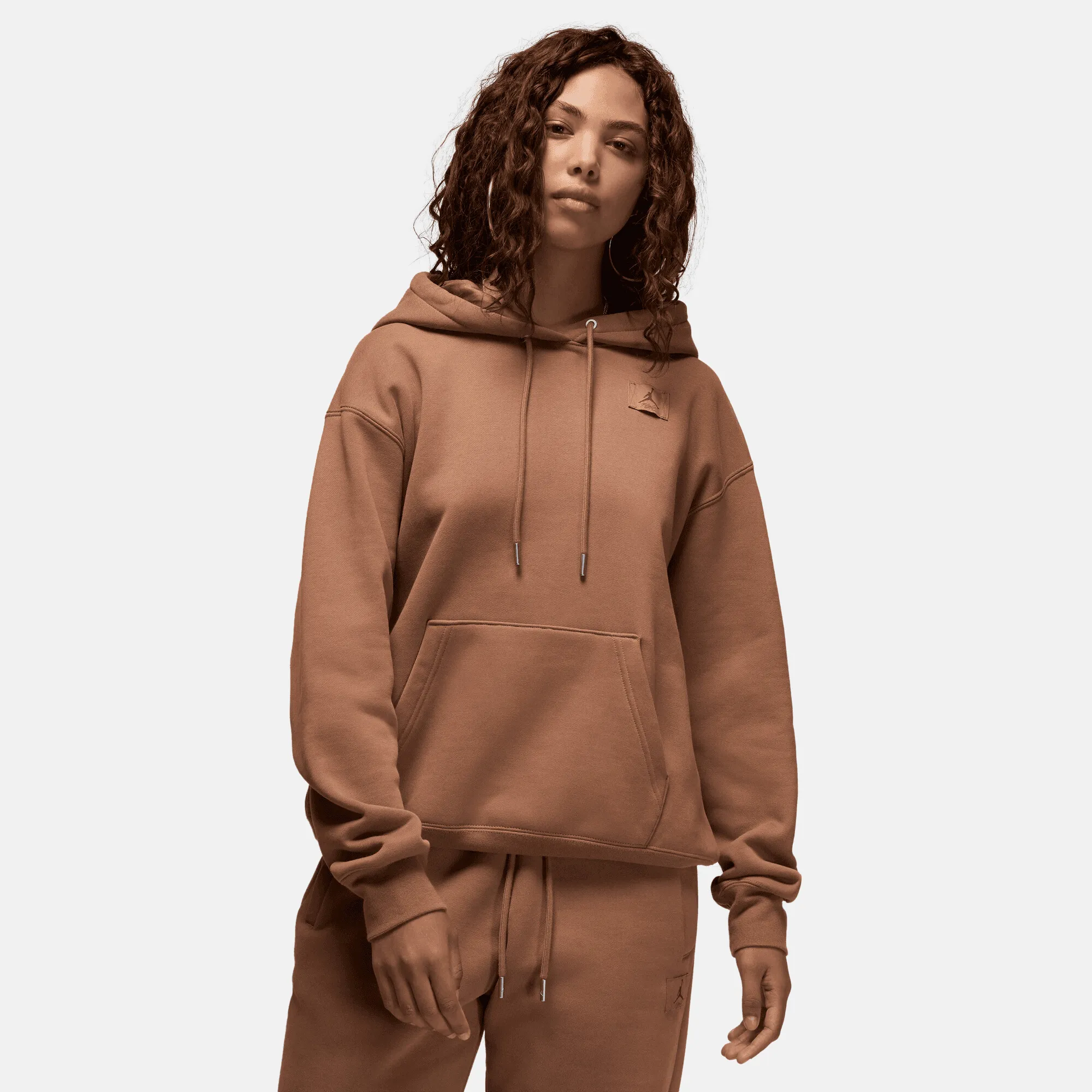 Air Jordan Women's Jordan Flight Fleece Brown Satin-Lined Pullover Hoodie