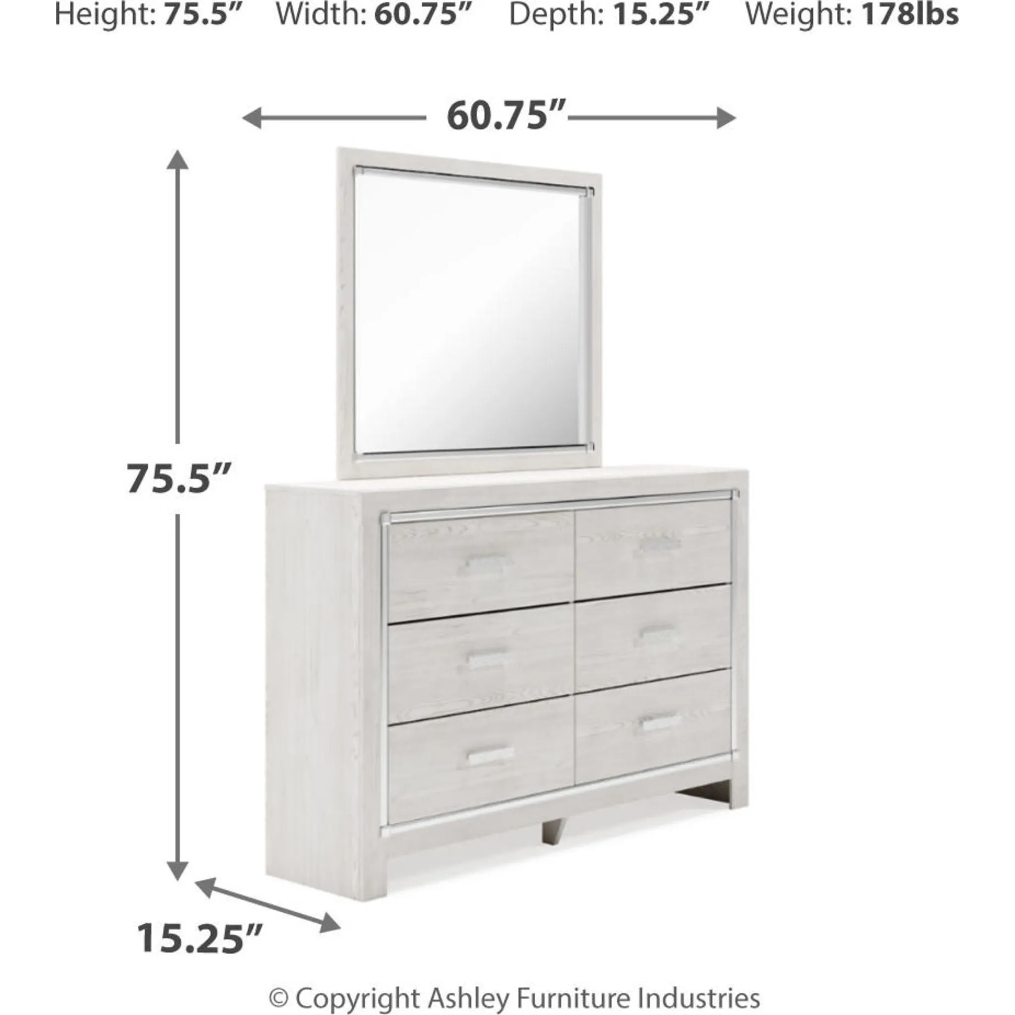 Altyra Dresser and Mirror - White