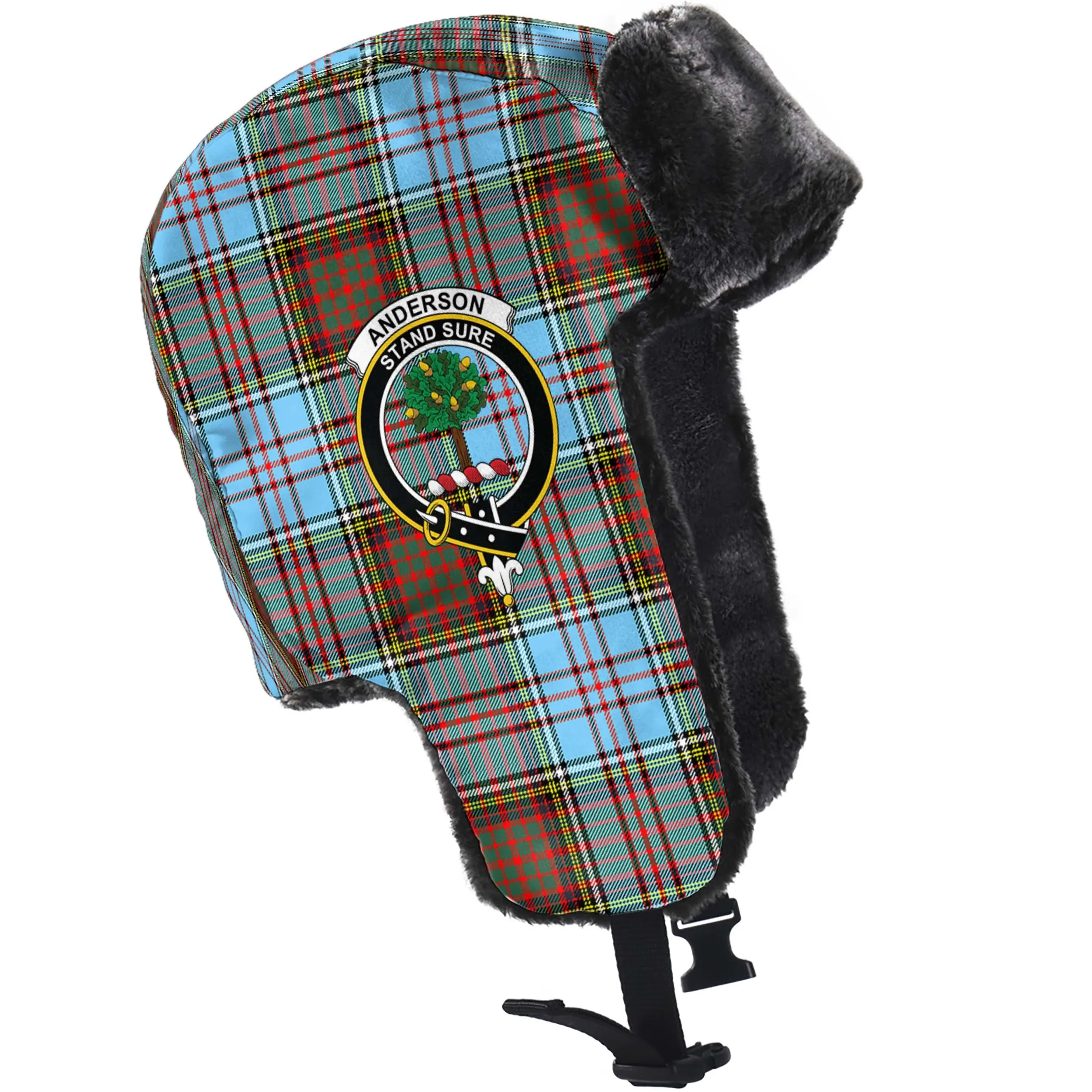 Anderson Ancient Tartan Winter Trapper Hat with Family Crest