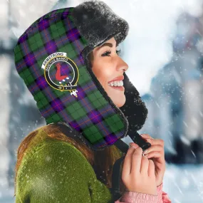 Armstrong Modern Tartan Winter Trapper Hat with Family Crest