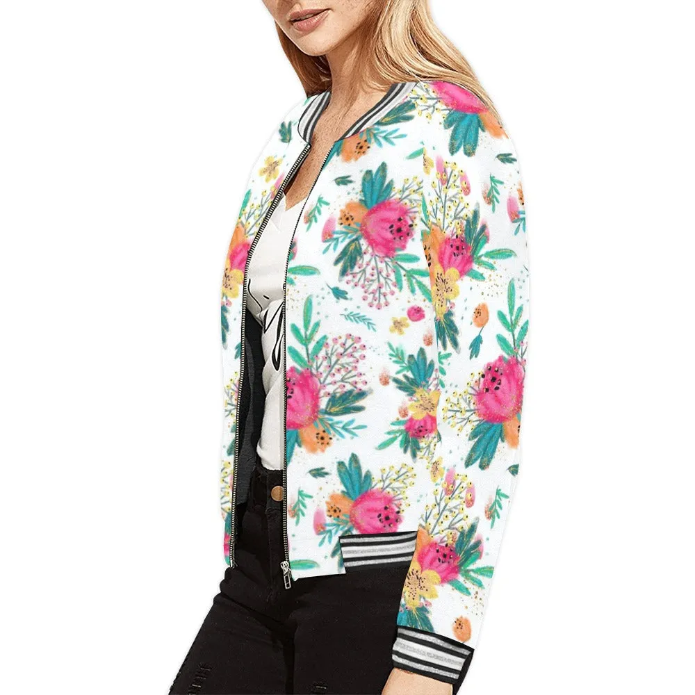 Australian Floral Bomber Jacket for Women