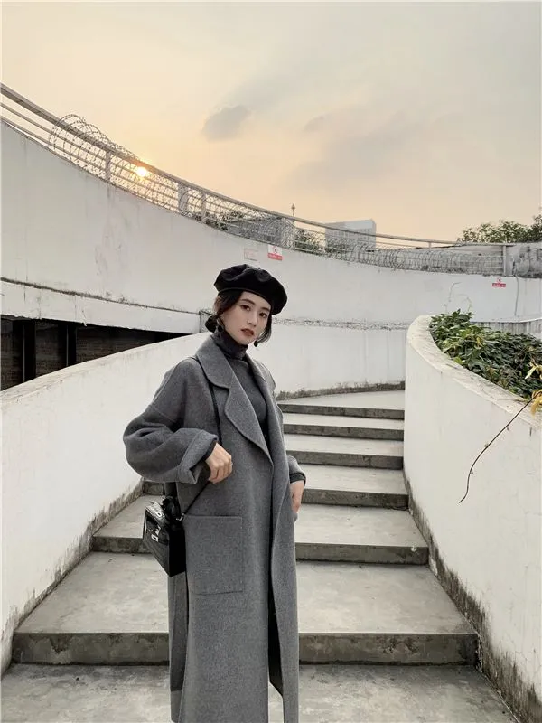 Autralian Wool Belted Long Coat