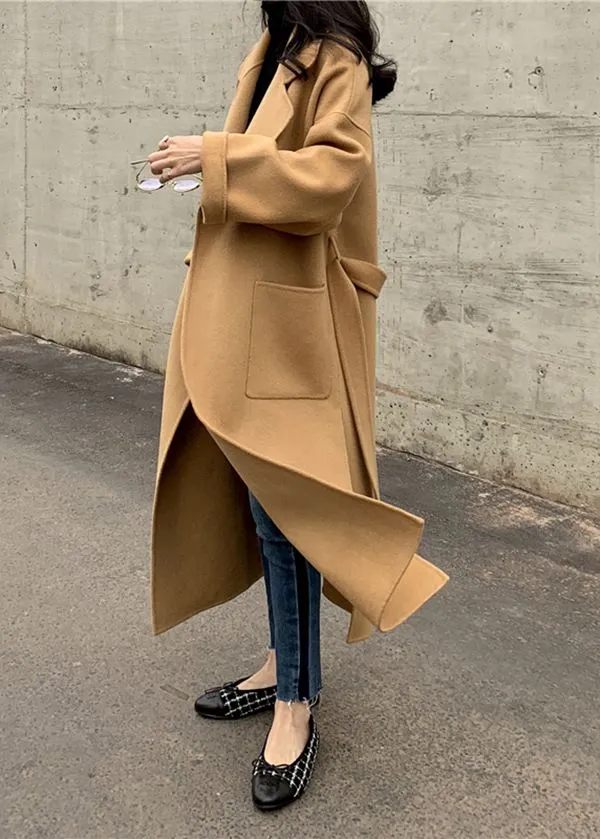 Autralian Wool Belted Long Coat