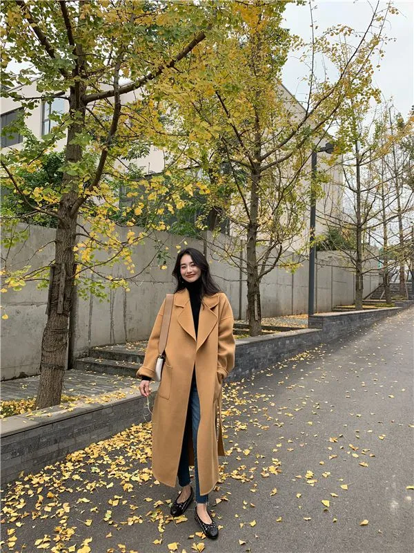 Autralian Wool Belted Long Coat