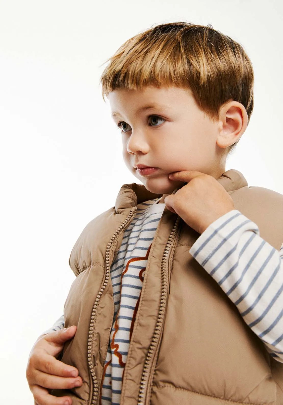 Baby Boy Plain Gilet Brown - Brown