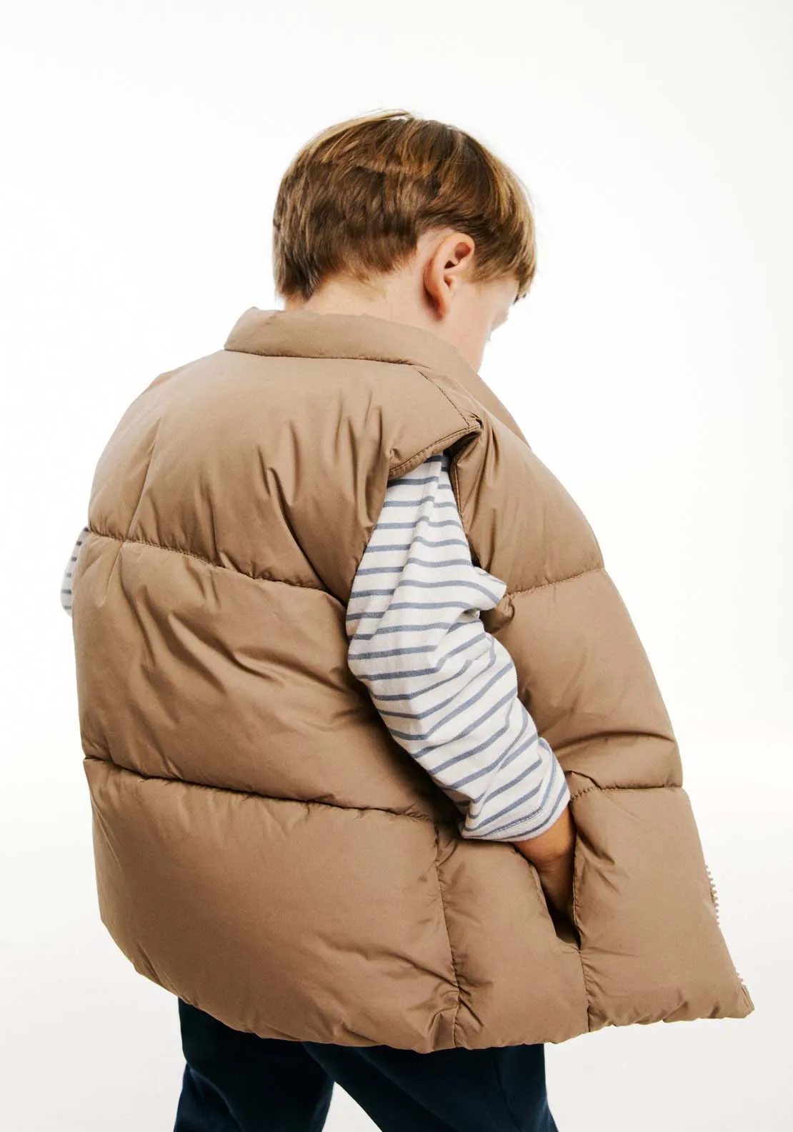 Baby Boy Plain Gilet Brown - Brown