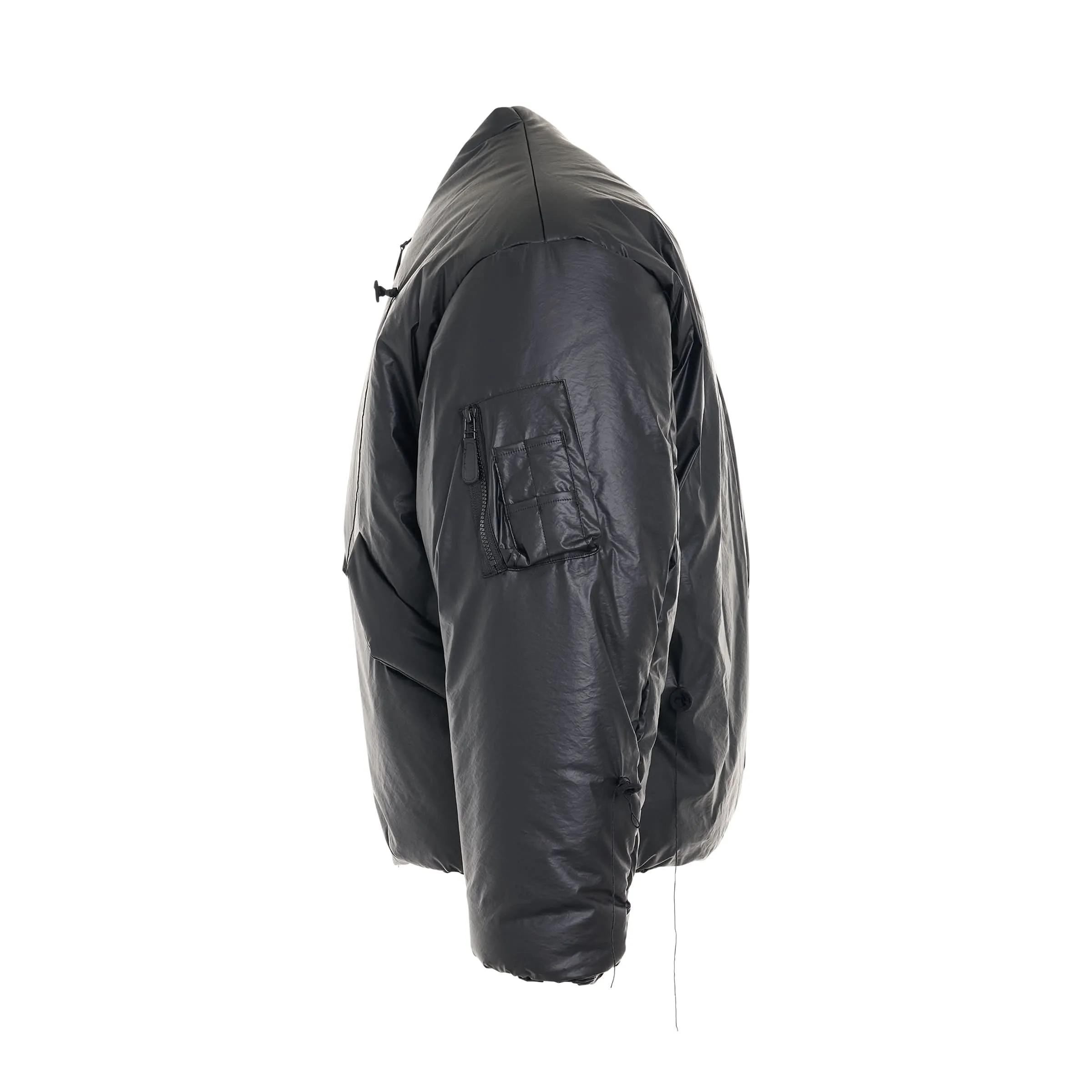 Balloon Bomber Jacket in Black