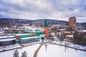 Binghamton University Winter Scene by Dan Simonds Acrylic Print