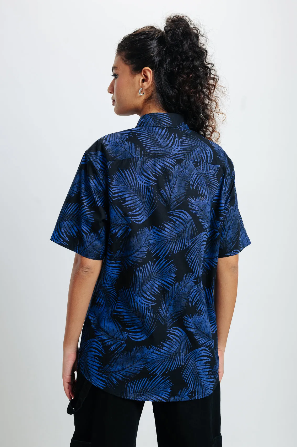 Black Blue Print Shirt