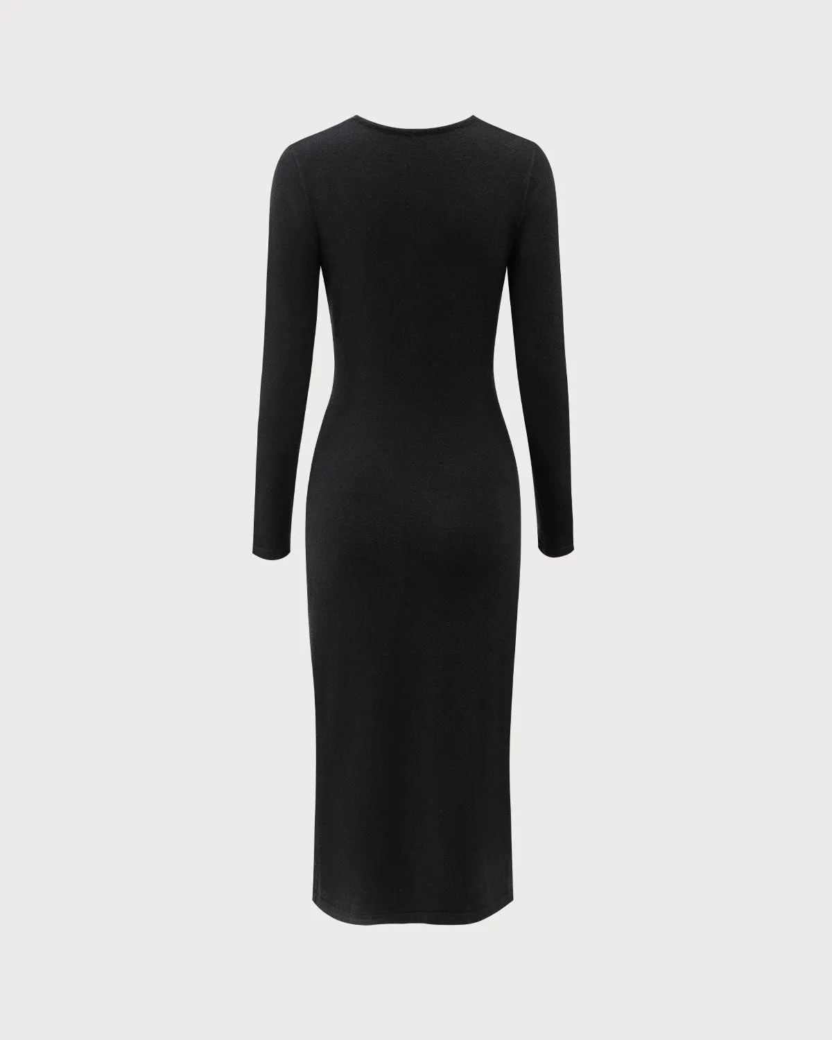 Black V Neck Cut Out Bodycon Sweater Dress