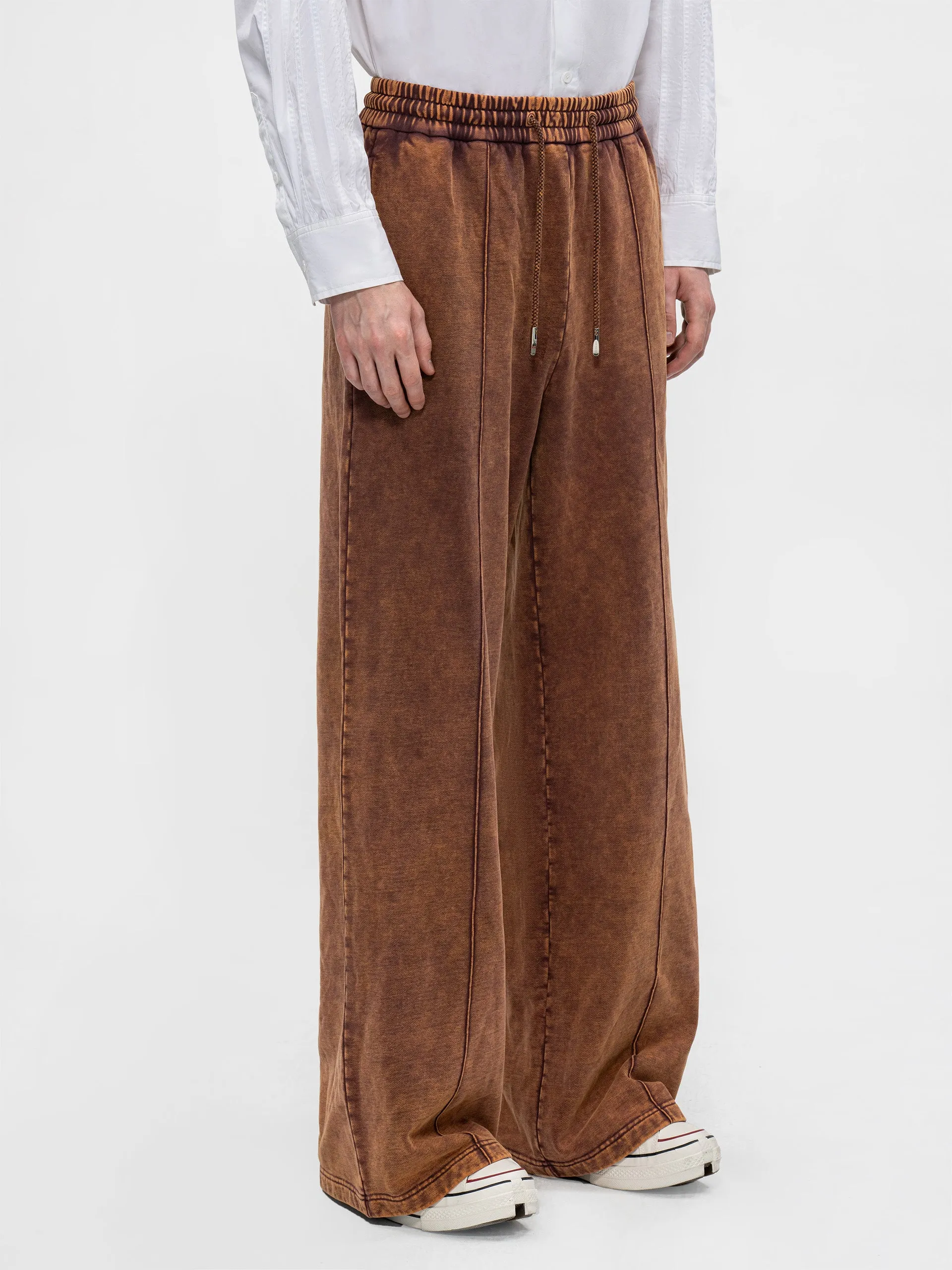 BROWN SANDWASHED SWEATPANTS