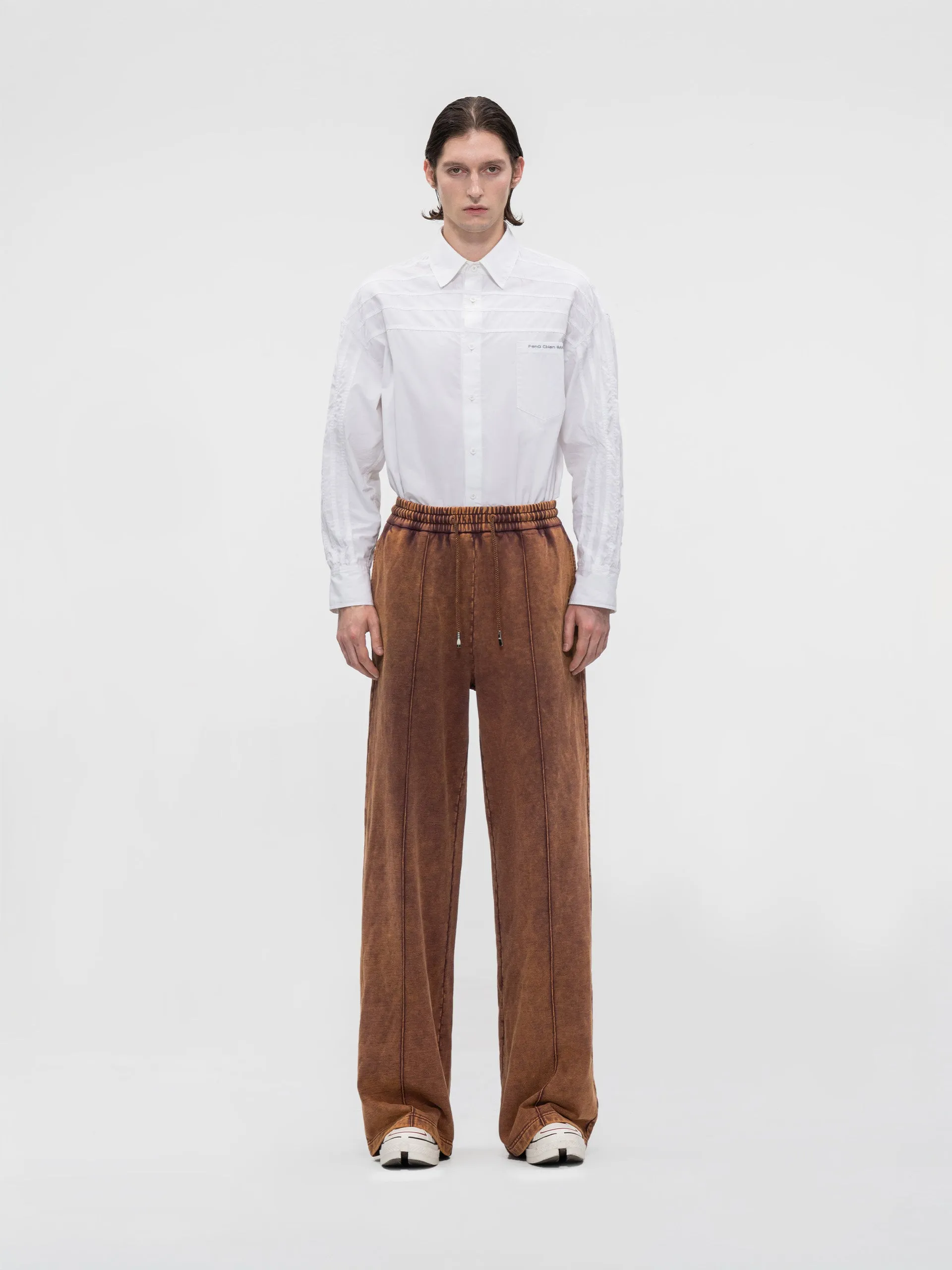 BROWN SANDWASHED SWEATPANTS