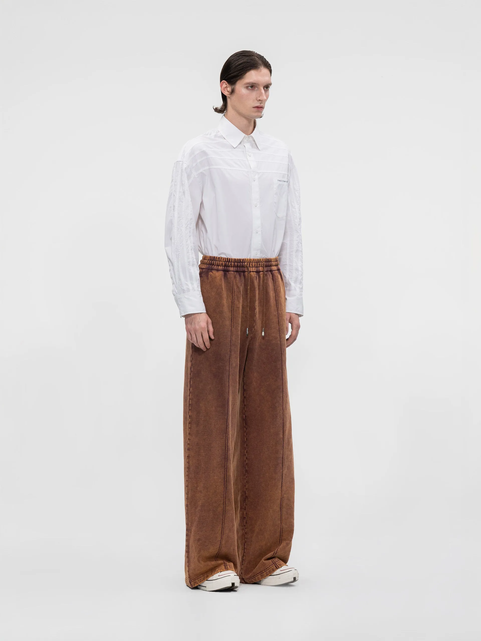 BROWN SANDWASHED SWEATPANTS