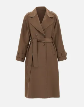 Brown Wool and Viscose Blend Coat