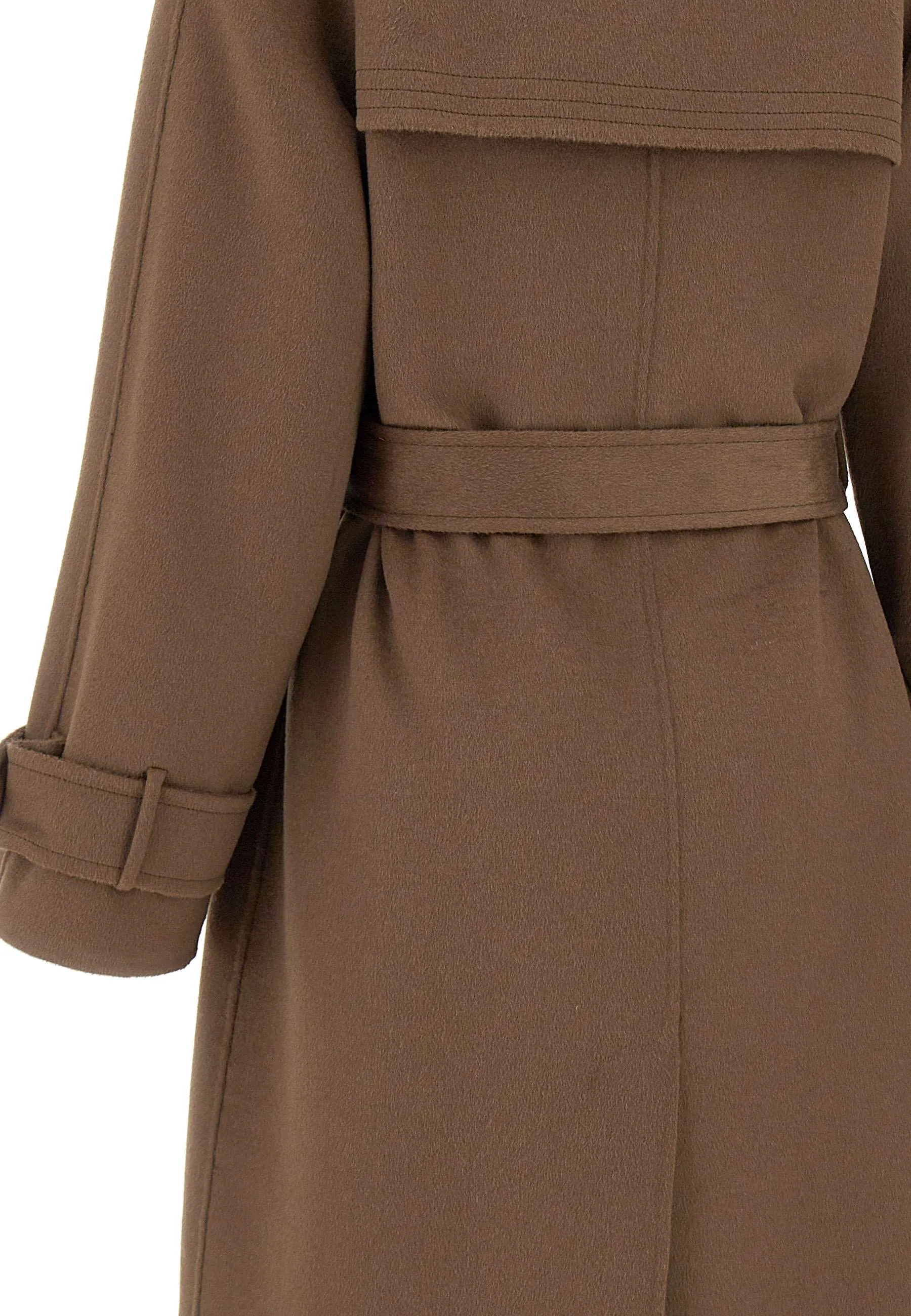 Brown Wool and Viscose Blend Coat