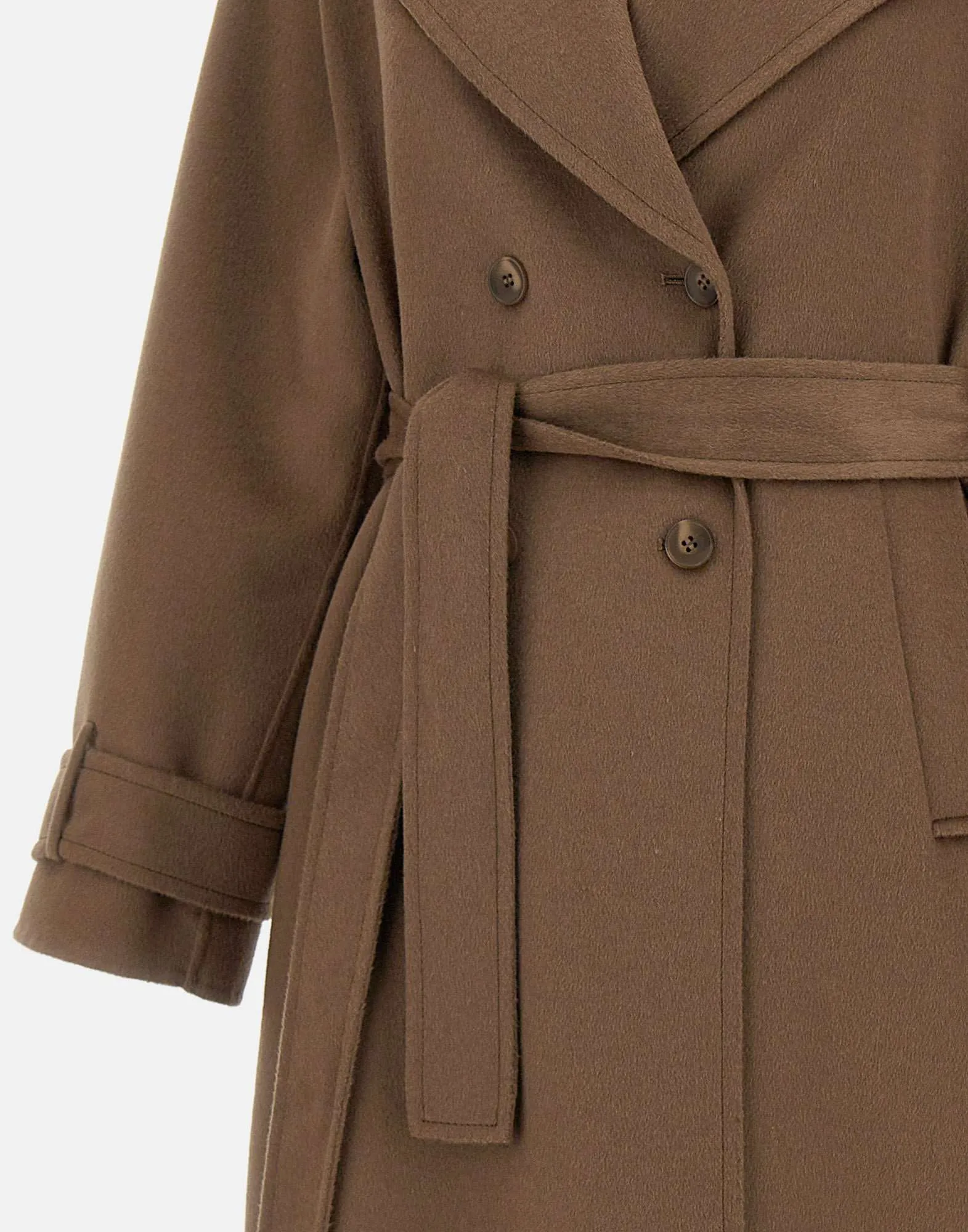 Brown Wool and Viscose Blend Coat