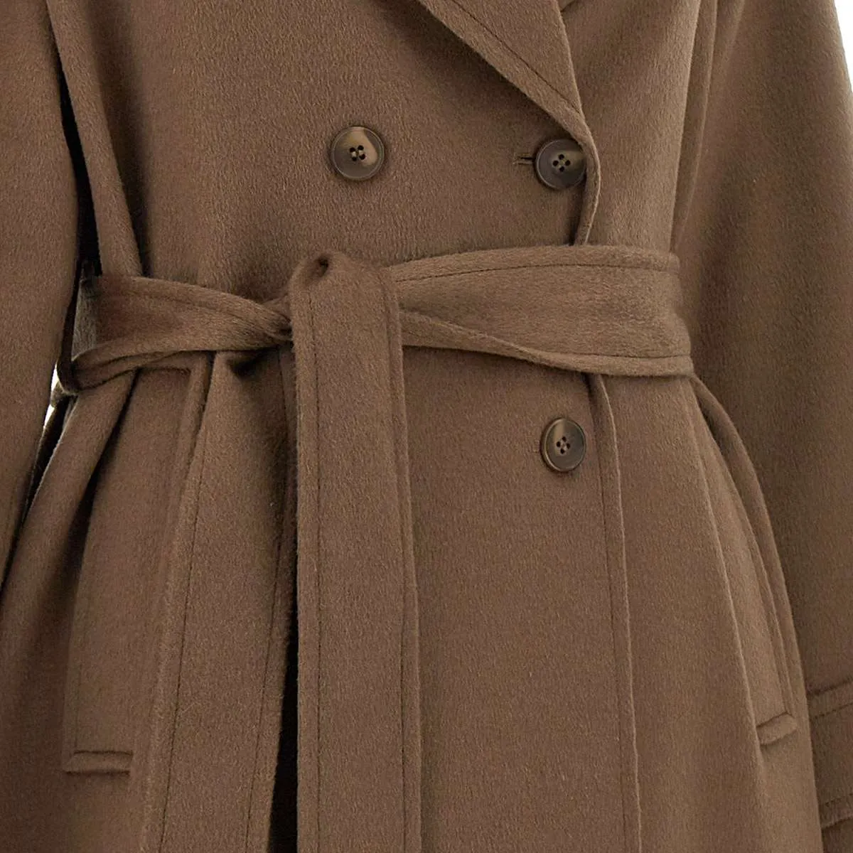 Brown Wool and Viscose Blend Coat