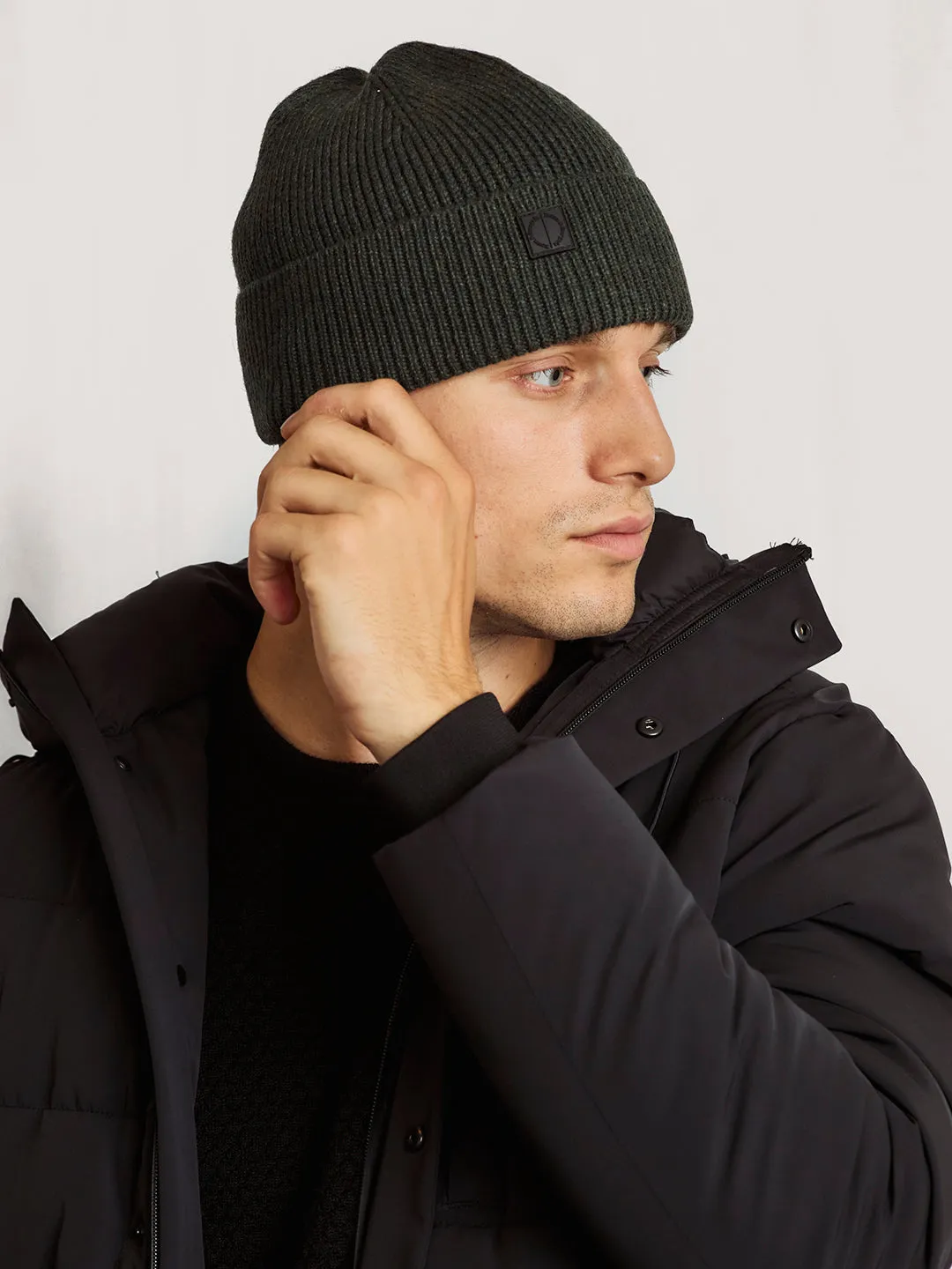 Bruun & Stengade Men Green Solid Beanie Cap