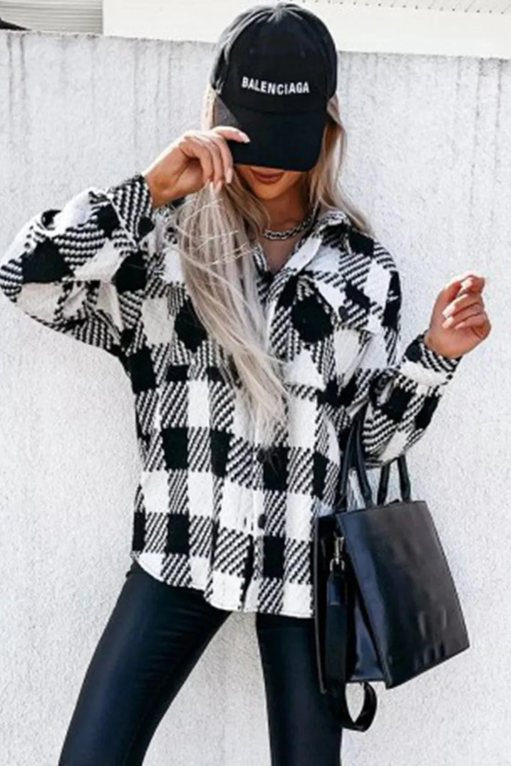 Buffalo Plaid Oversized Shirt Jacket