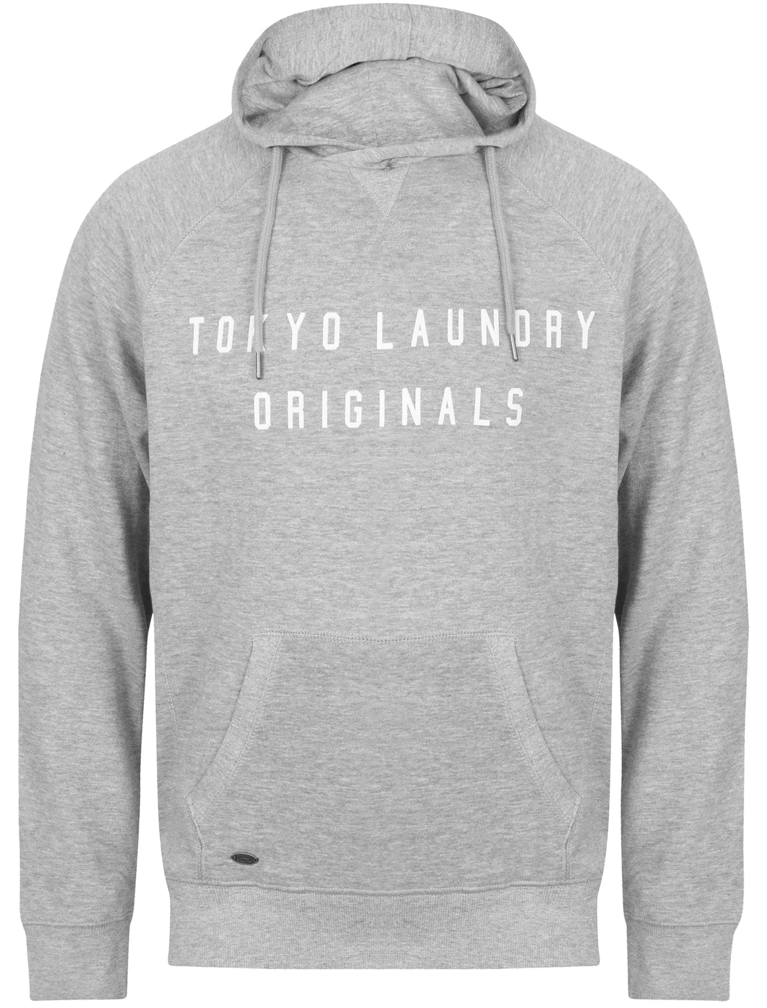 Bushwick Brush Back Fleece Pullover Hoodie In Light Grey Marl - Tokyo Laundry