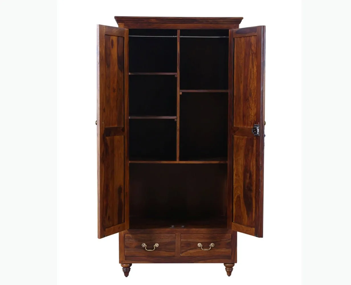 Calgary Solid Wood Two Doors Wardrobe