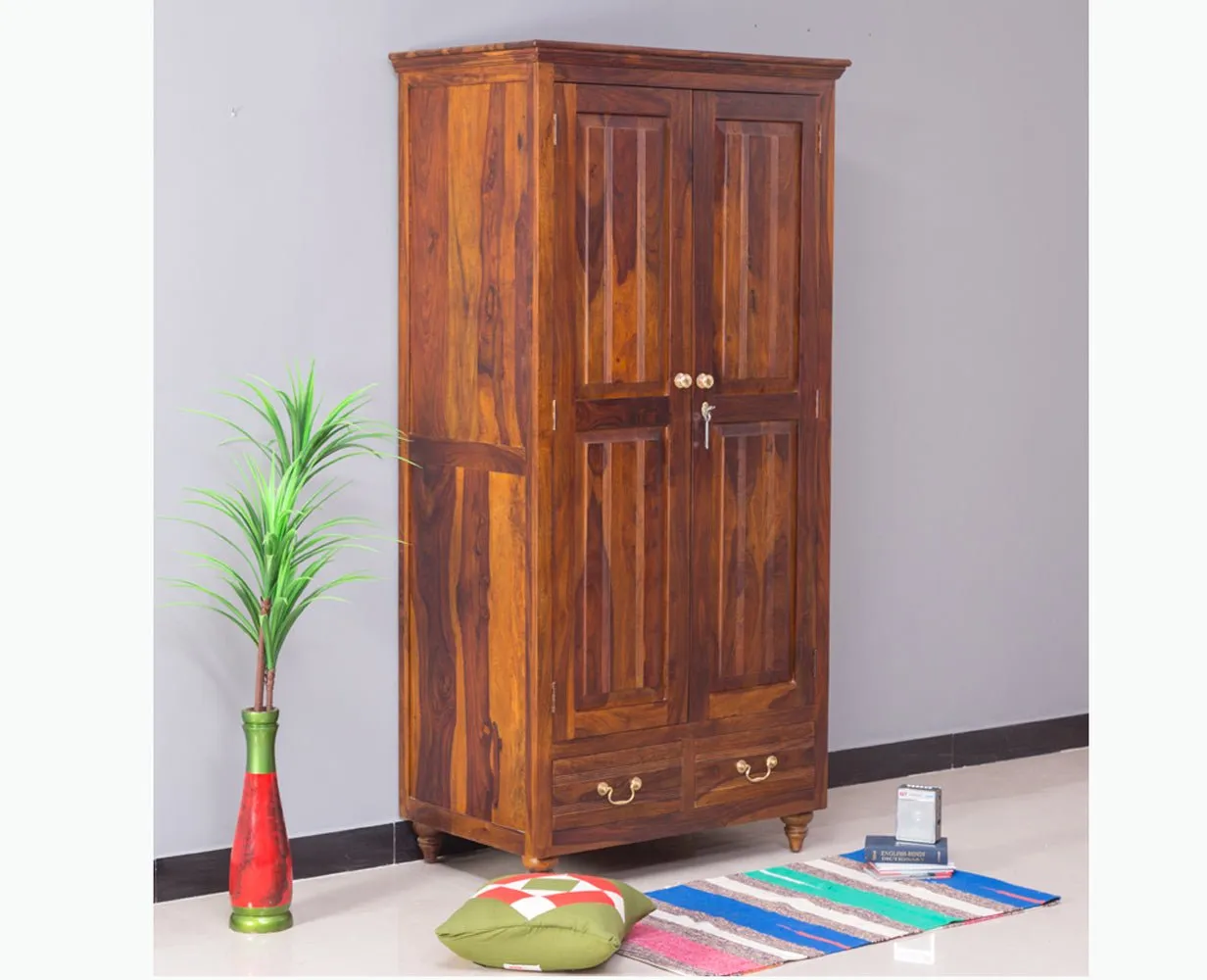 Calgary Solid Wood Two Doors Wardrobe