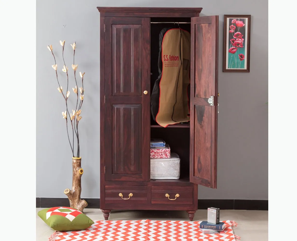 Calgary Solid Wood Two Doors Wardrobe