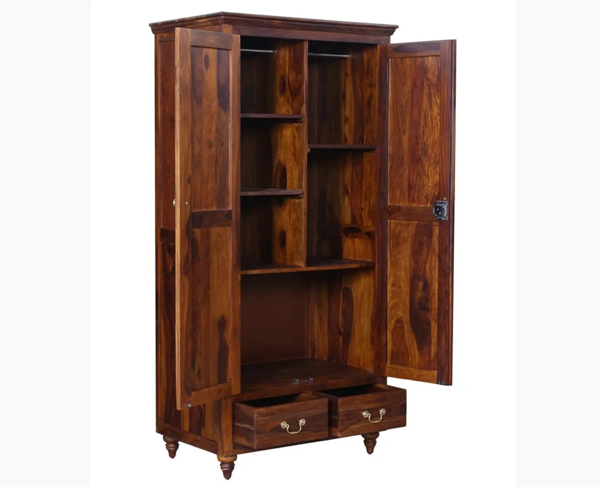 Calgary Solid Wood Two Doors Wardrobe