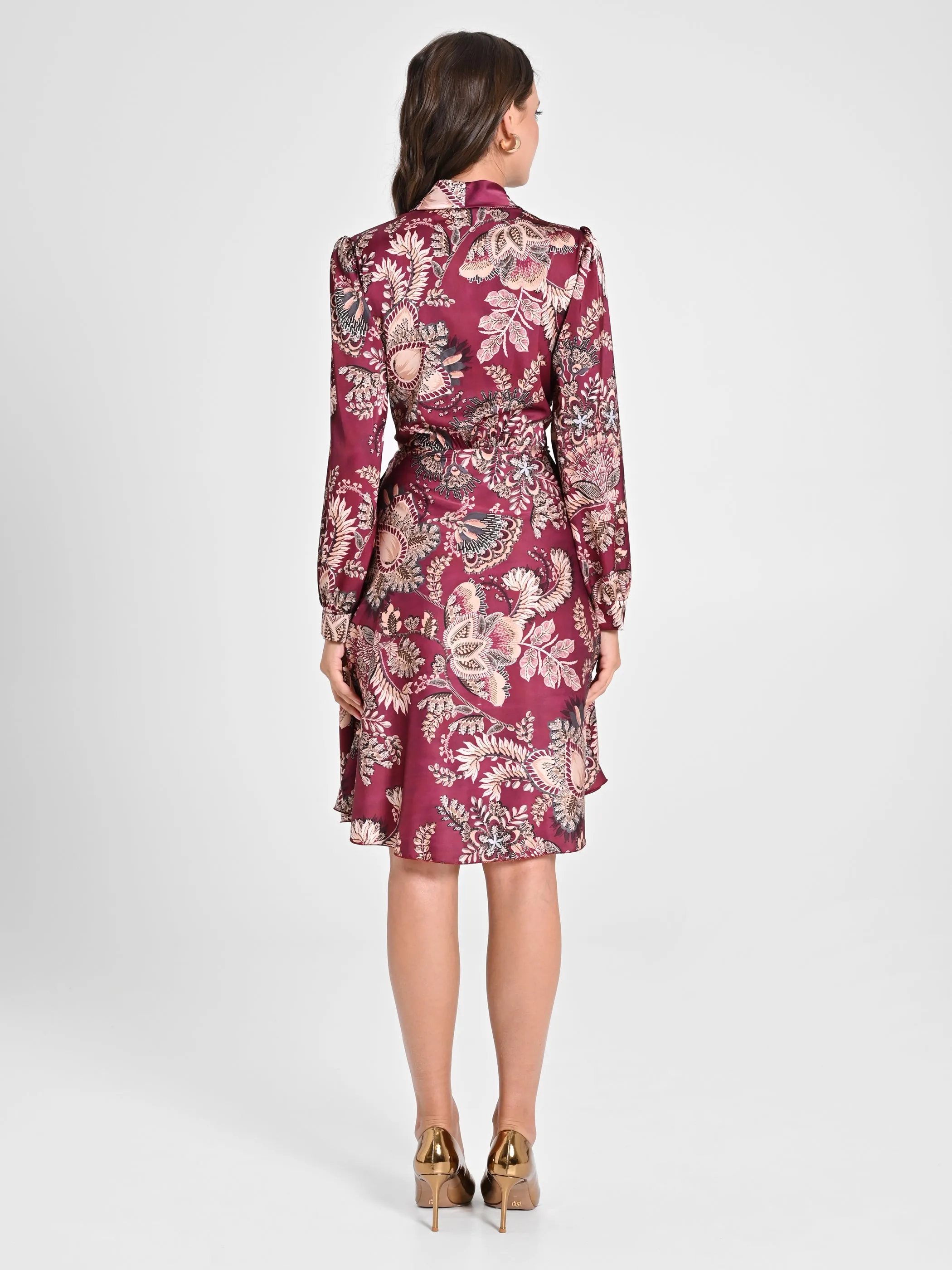 Cashmere-Print Wrap Dress