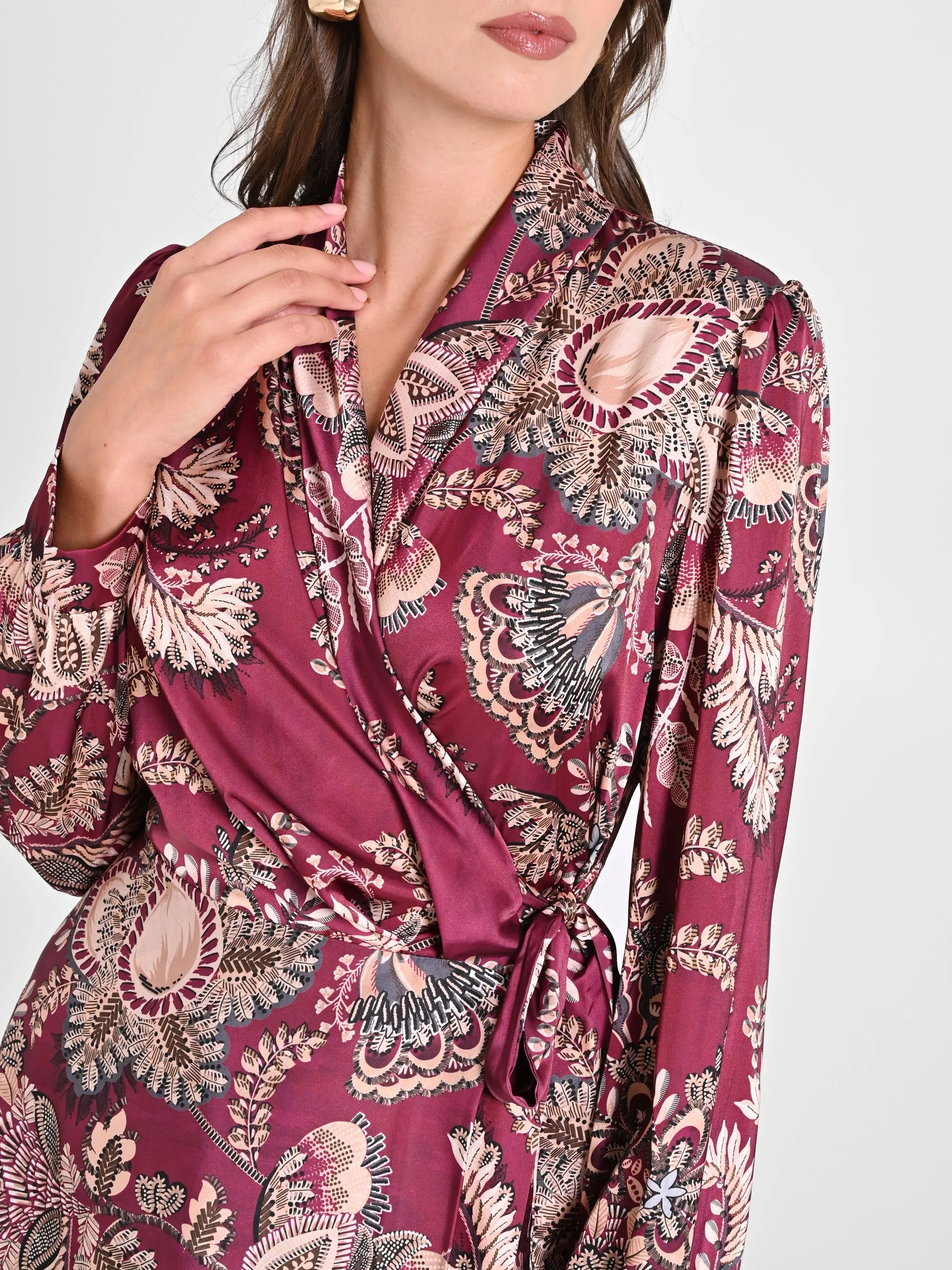 Cashmere-Print Wrap Dress