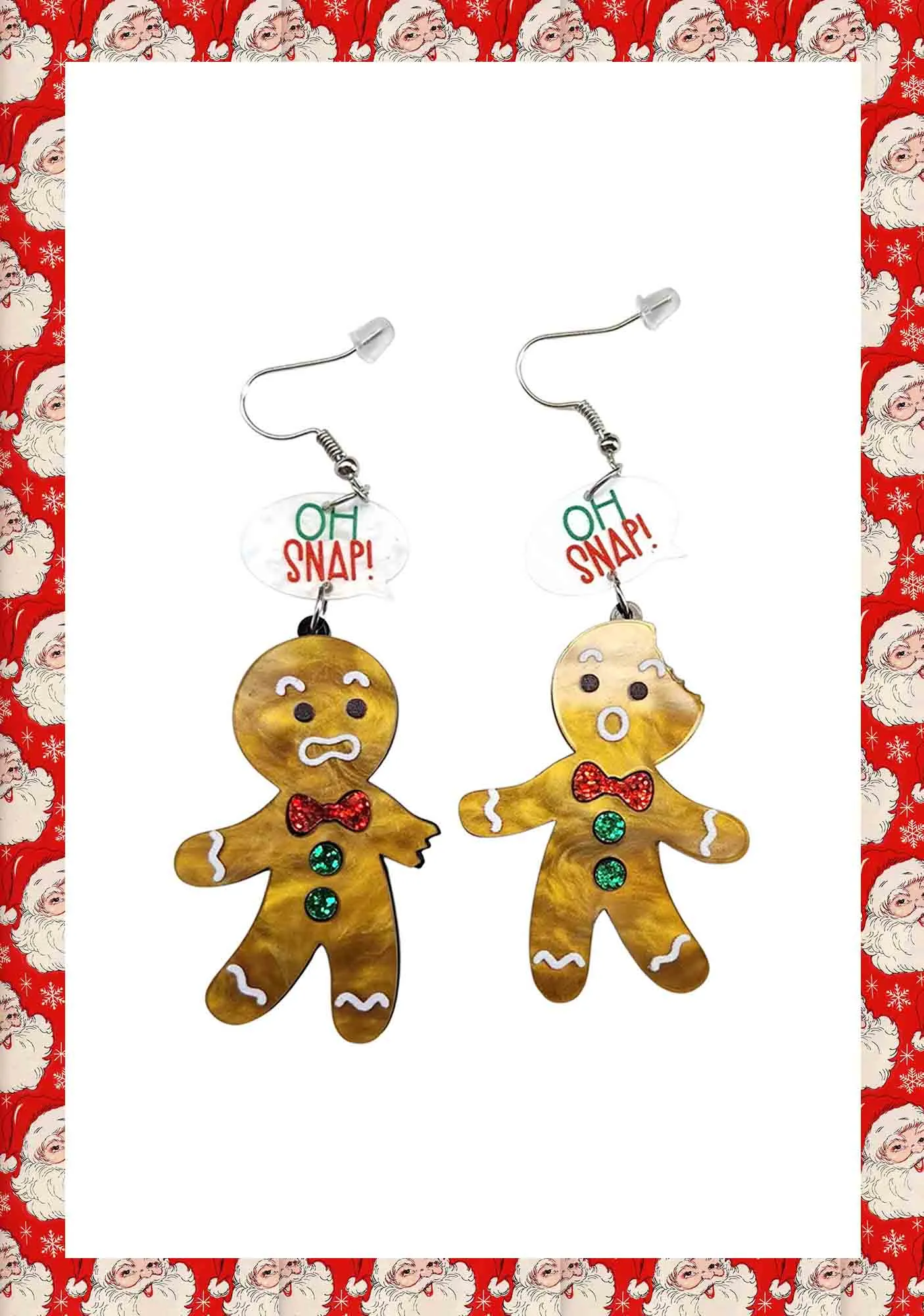 Christmas Acrylic Y2K Gingerbread Man Earrings Cherrykitten