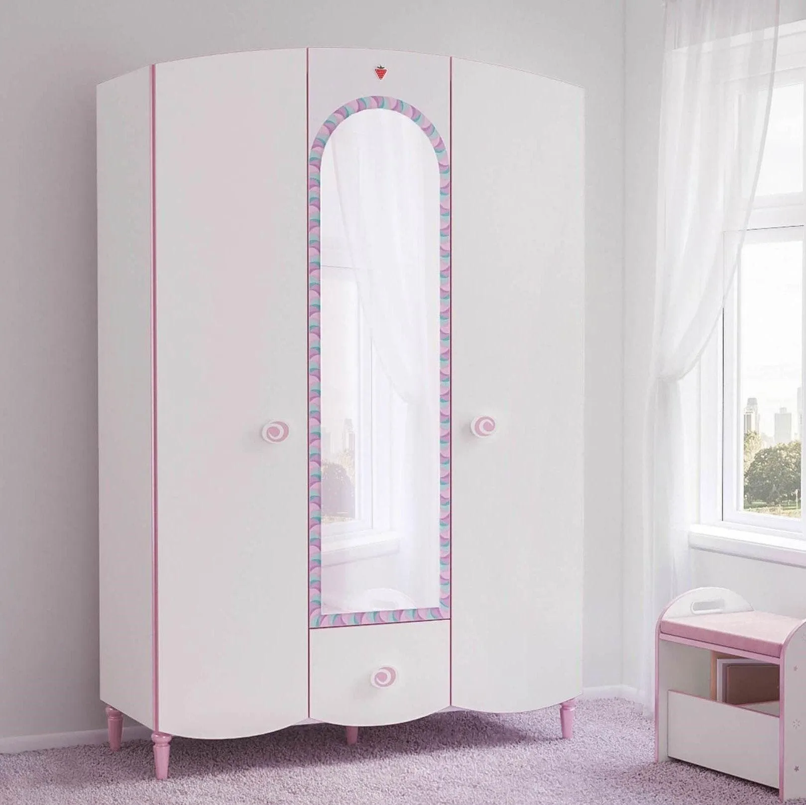 Cilek Princess 3 Doors Wardrobe