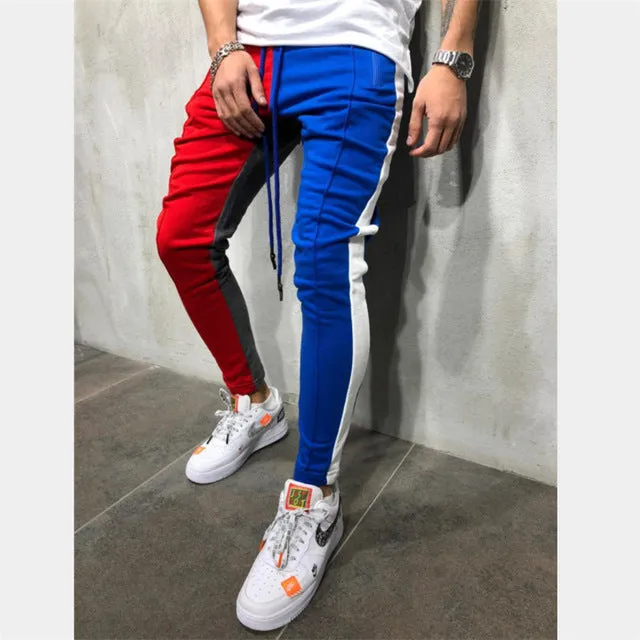 Color Block Patchwork Sports Hip Hop Trousers