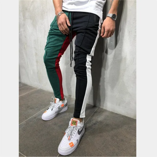 Color Block Patchwork Sports Hip Hop Trousers