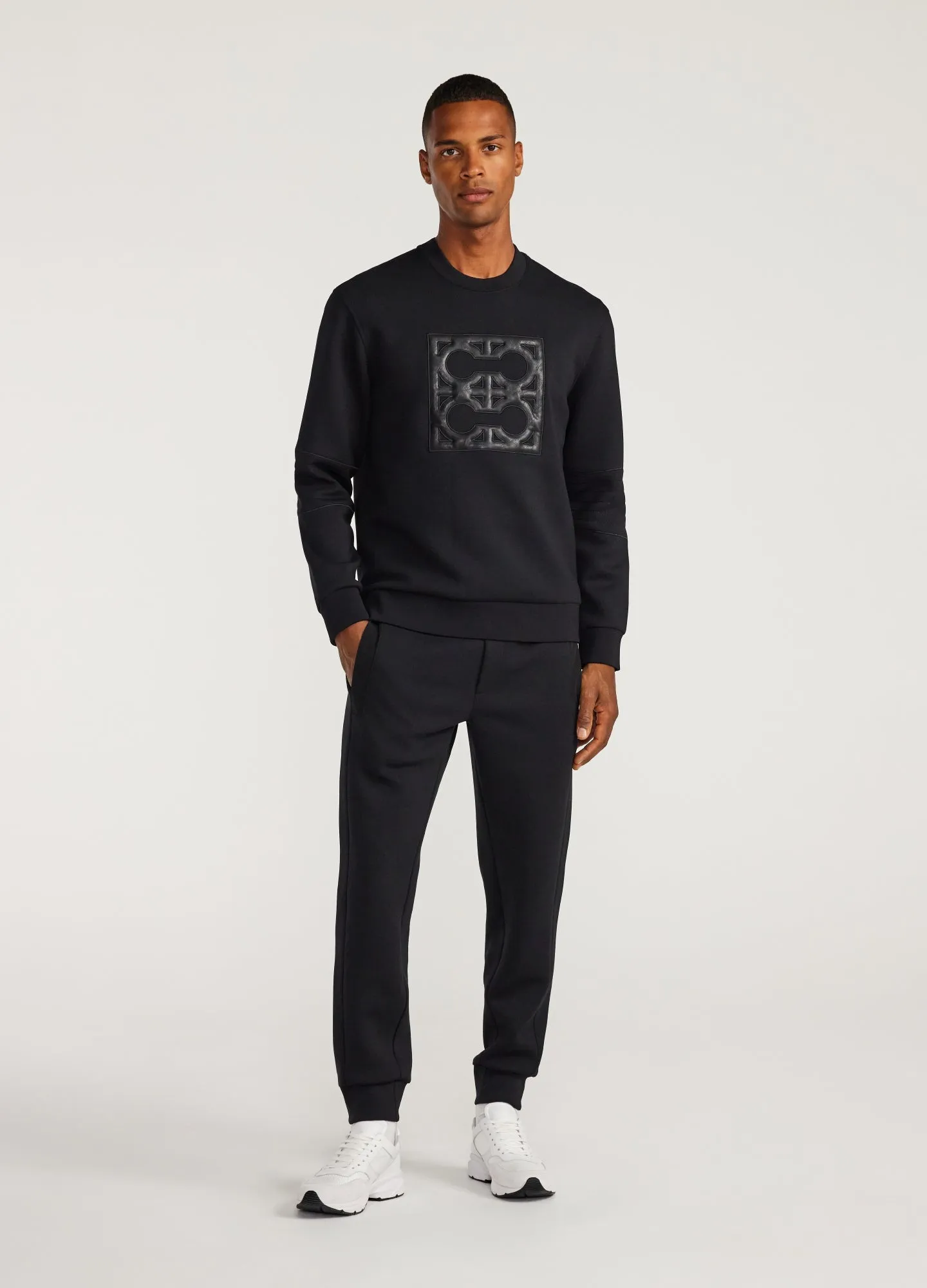 Contrast Trim Sweatpants Black