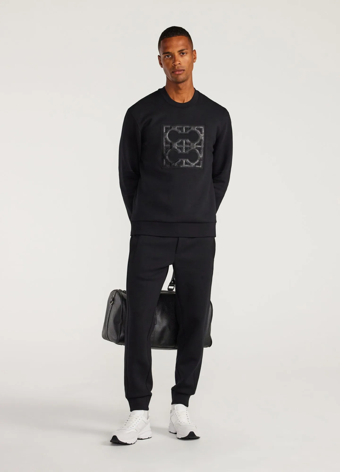 Contrast Trim Sweatpants Black