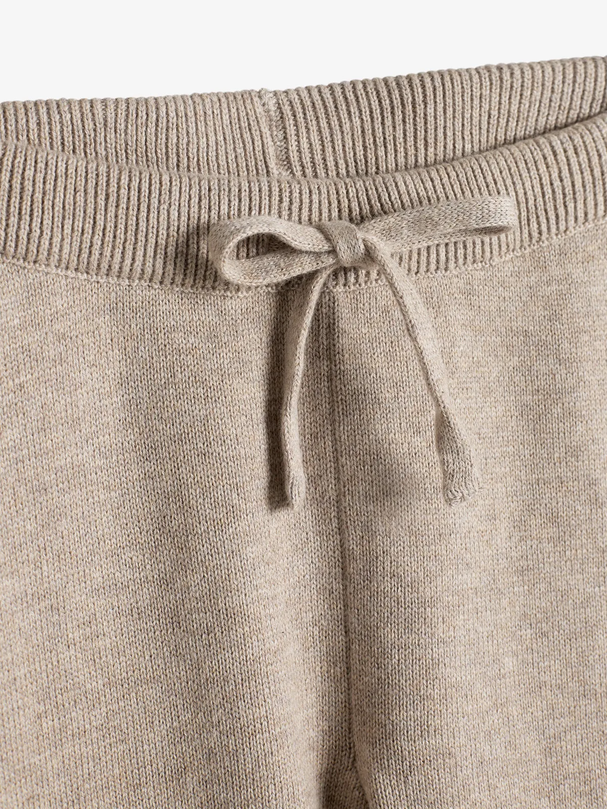 Cotton Knit Trousers - Little - Light Beige Melange