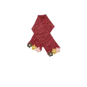 Crochet Flower Scarf - Red