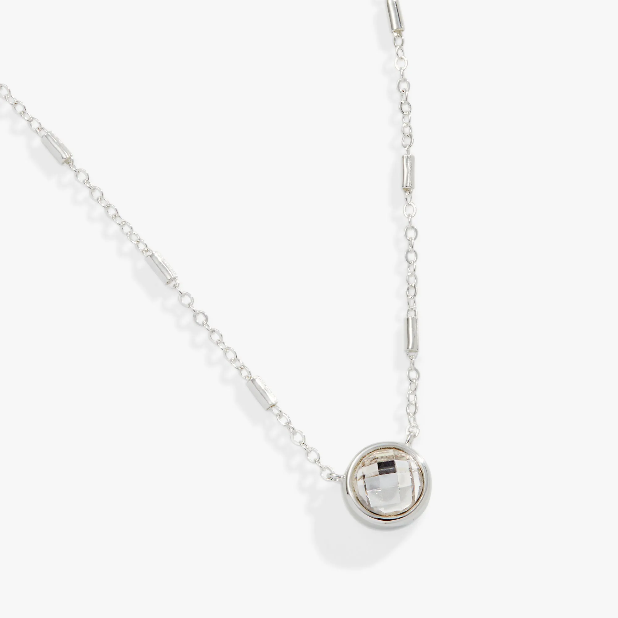 Crystal Bezel Adjustable Chain Necklace