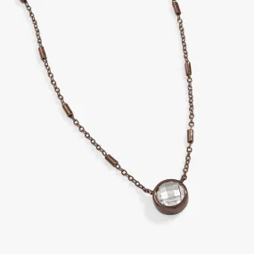 Crystal Bezel Adjustable Chain Necklace