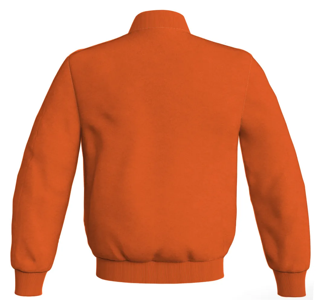 Custom Made Letterman Jackets Orange Body Sleeves Wool Fleece Varsity Jacket Jacket