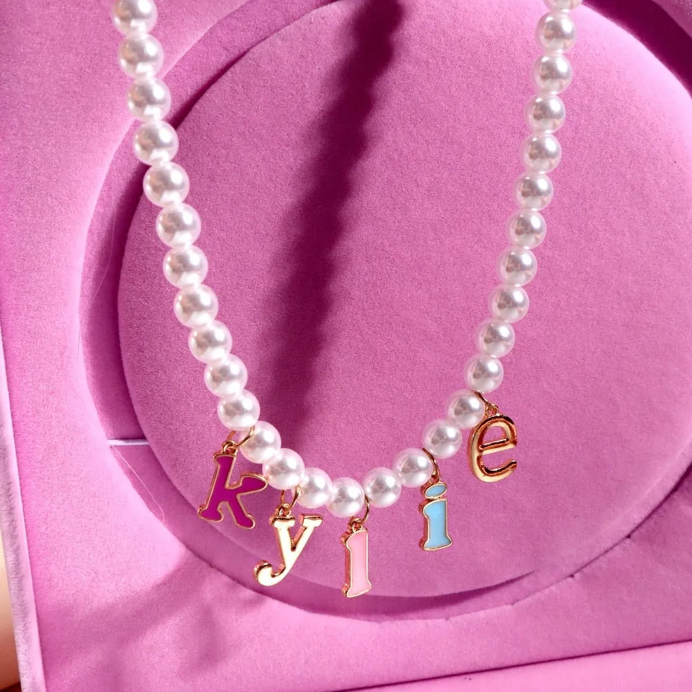 Custom Pearl Name Necklace